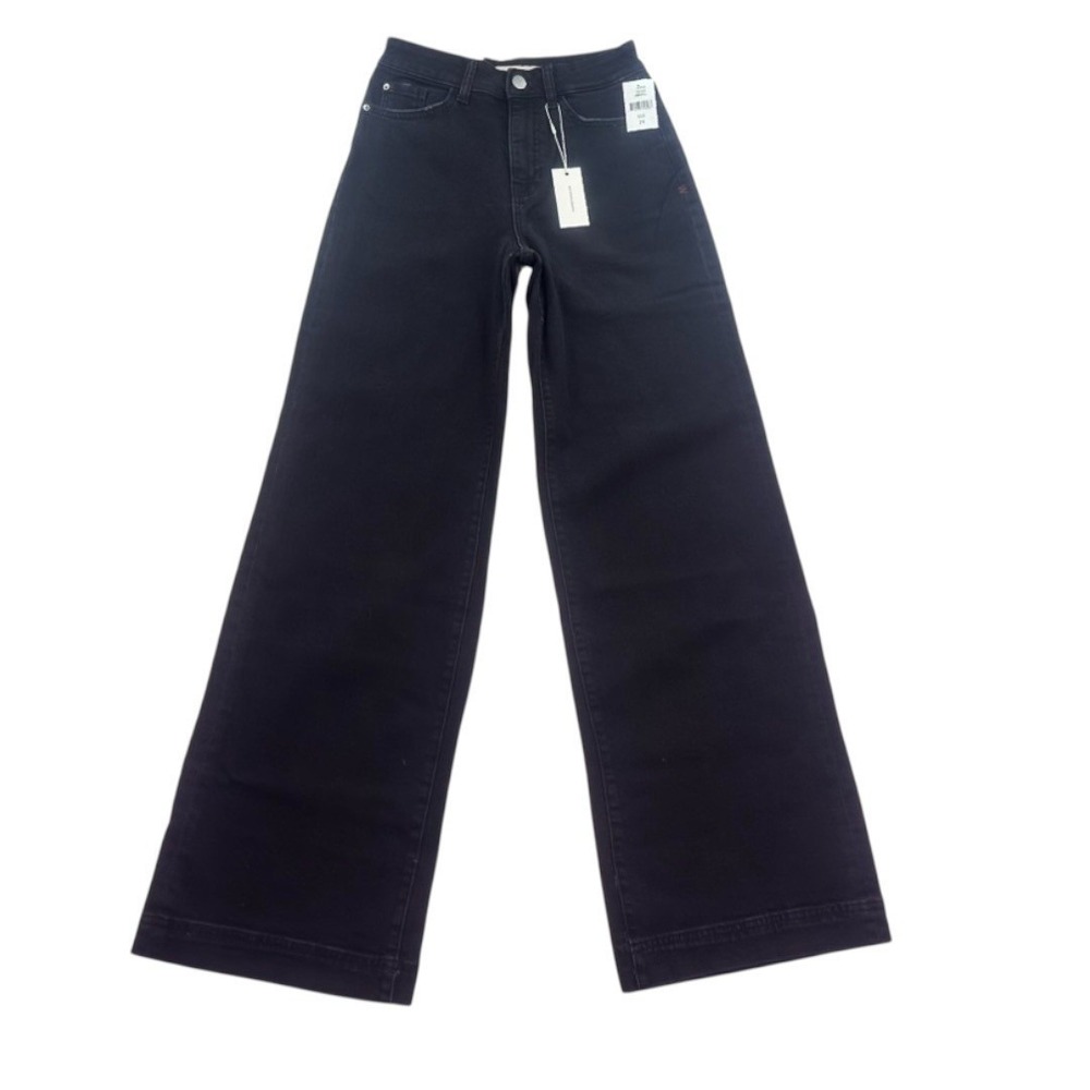 Warp + Weft NCE Nice Cote Wide Leg Black Jeans Size 24 NWT - Picture 2 of 16